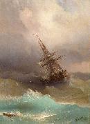 Ivan Aivazovsky Ship in the Stormy Sea Spain oil painting artist